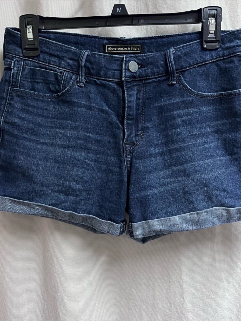 Abercrombie & Fitch Jeans Shorts Women's Cut Off Stretch Cuffed Dark Wash Sz. 25